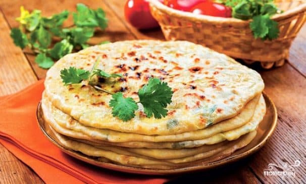 Khychiny with herbs
