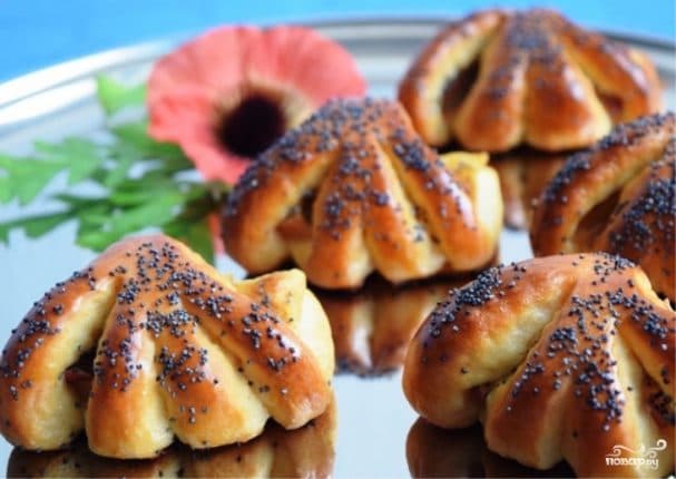 Канвертыкі з яблыкамі з тварожнага цеста