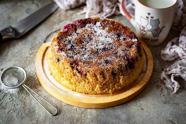 Semolina cake with cherries in a multicooker