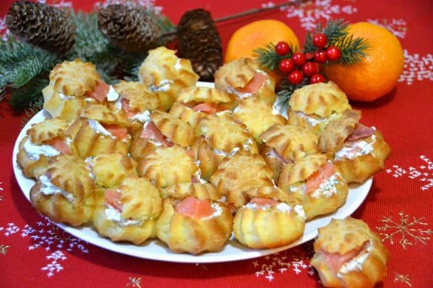 Profiteroles with a savory filling