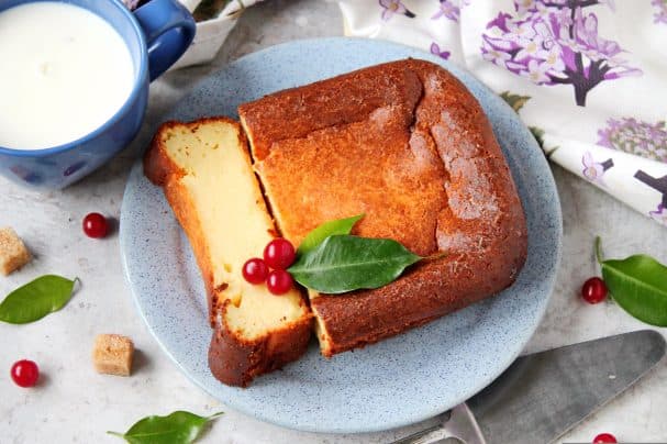 Baked cottage cheese casserole with flour
