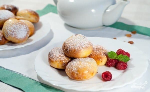 Baked cottage cheese pancakes in the oven