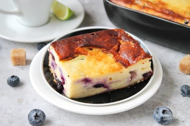 Cottage cheese casserole made with baby cottage cheese
