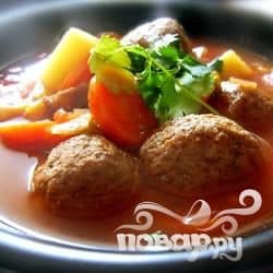 Суп з ялавічымі фрыкадэлькамі