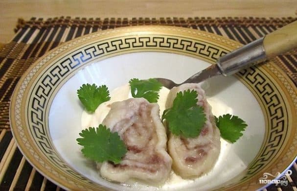Lamb broth with dumplings