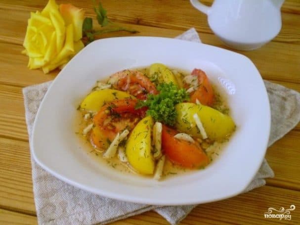 Хуткія памідоры з часныкам