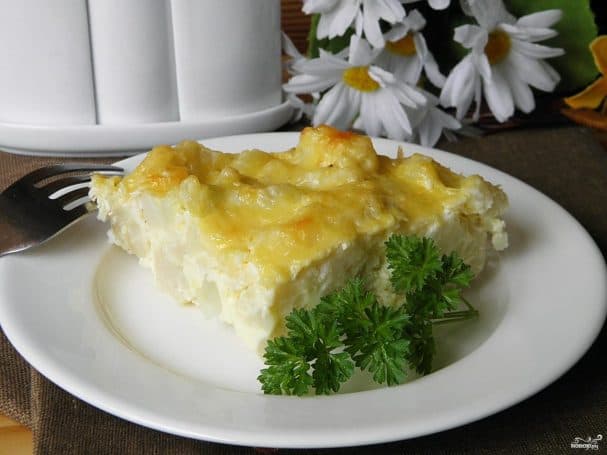 Cauliflower with egg and cheese