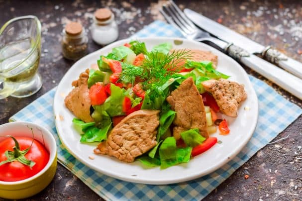 Diet salad with chicken breast