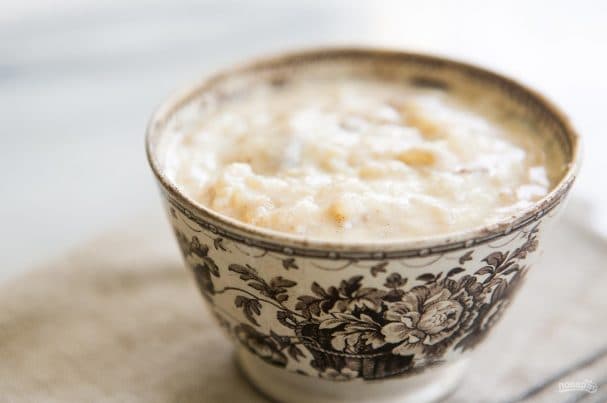 Homemade rice pudding with raisins