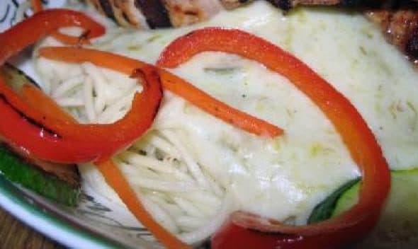 Homemade pasta with Alfredo sauce