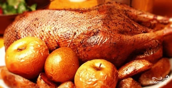 Фаршированный гусь в духовке