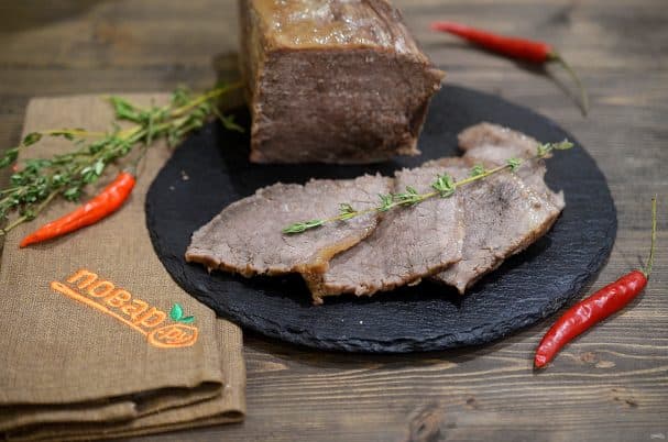 Beef roasted in a piece