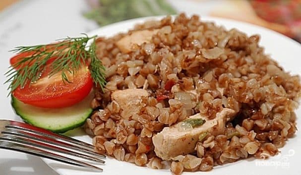 Грэчка з мясам у мультаварцы