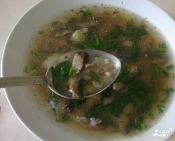 Buckwheat soup without meat