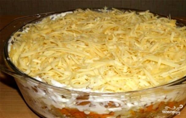Грыбны салат з курыцай