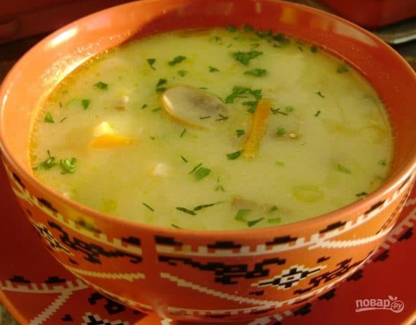 Грибной суп с цветной капустой