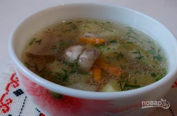 Грыбны суп з мясам