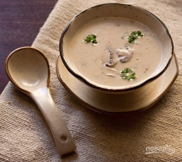 Mushroom soup with champignons
