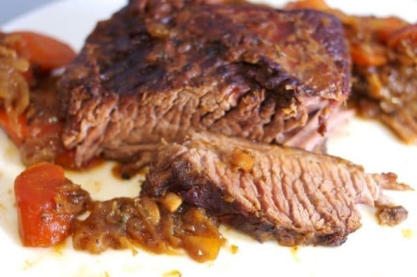 Beef brisket, stewed