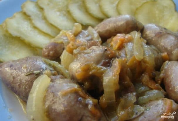 Жареные куриные сердечки