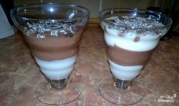 Желе из сметаны и какао