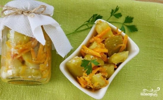 Zucchini with carrots for winter storage