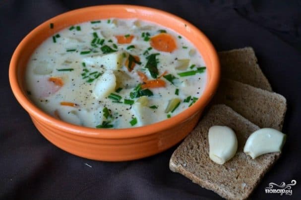 Potato soup with milk