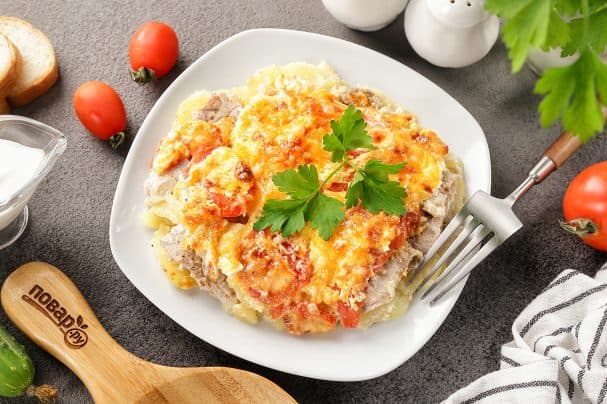 Картопля по-французьки з помідорами