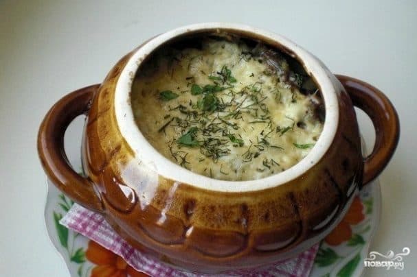 Картошка з сырам у гаршочку