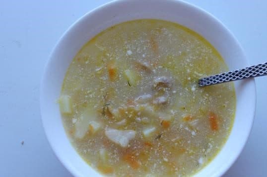 Sour cabbage soup with sauerkraut and pork