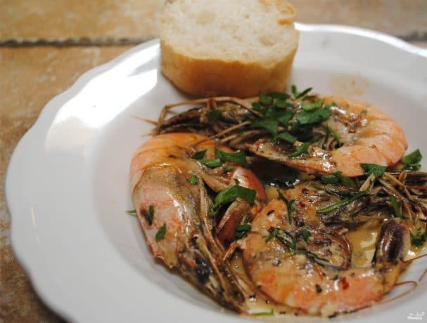Fried king prawns