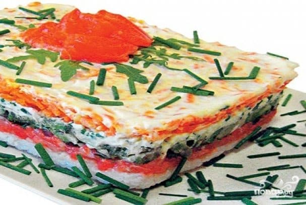 Чырвоная рыба пад шубай салат