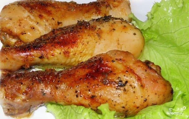 Chicken leg in foil