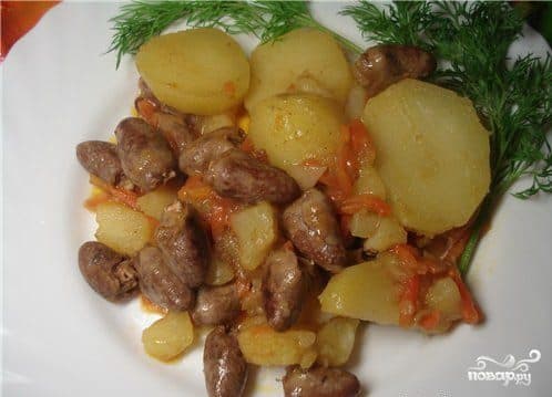 Куриные сердечки в мультиварке