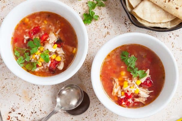 Mexican chicken and rice soup