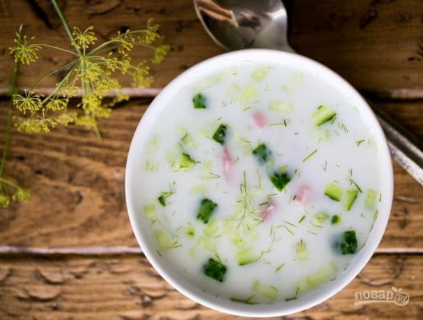 Classic okroshka with water