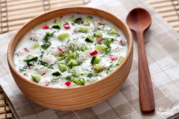 Акрошка з копчонай рыбаю