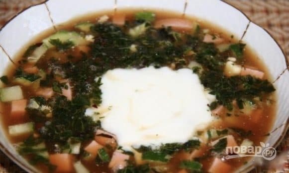 Акрошка з квасом і кефірам