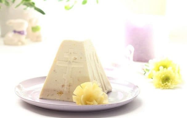 Coconut milk cottage cheese Easter dessert