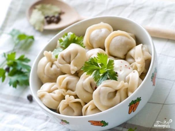Пельмени в горшочках в микроволновке