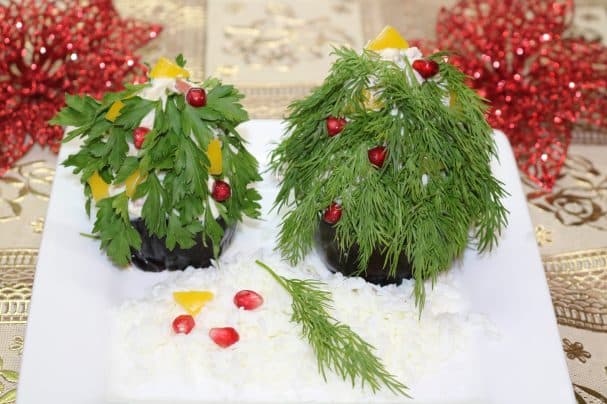 New Year's portion salad