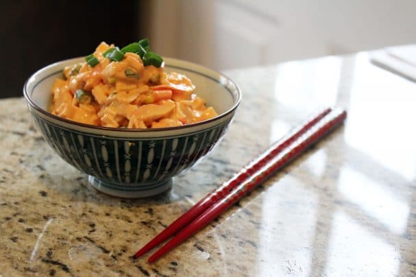 Simple crab stick salad