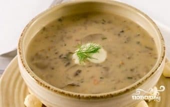 Рассольнік з грыбамі