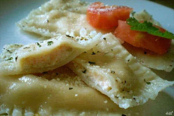 Shrimp ravioli