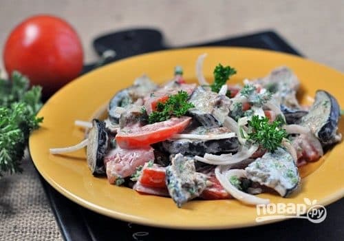 Рускі салат з баклажанаў