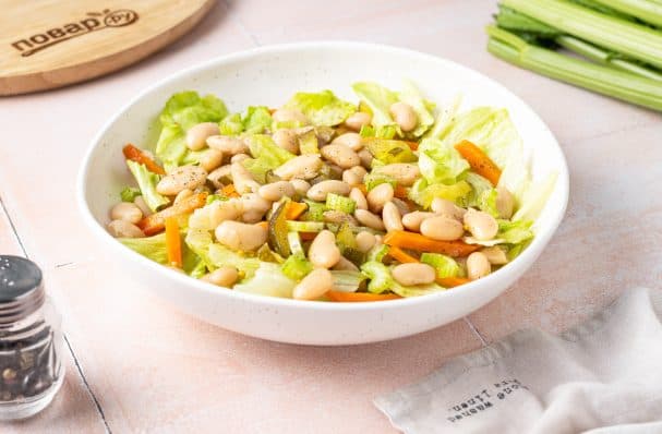 Bean, carrot, and celery salad