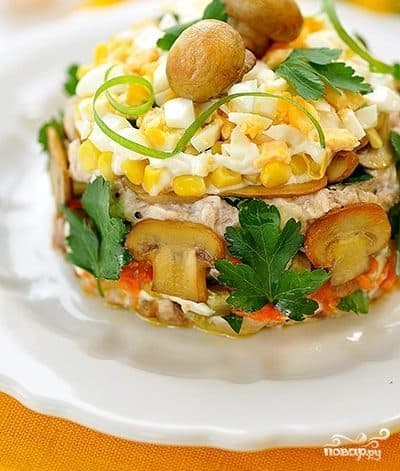 Turkey salad with pickled cucumbers