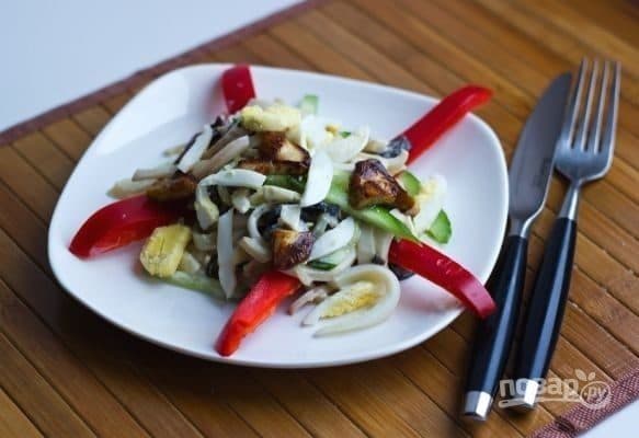 Squid salad is delicious