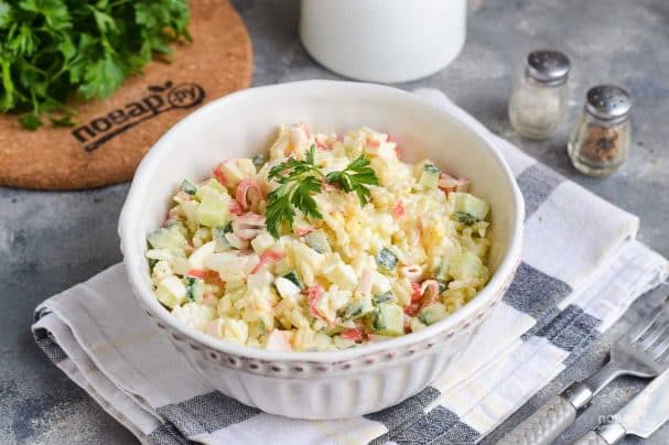 Салат из крабовых палочек без кукурузы