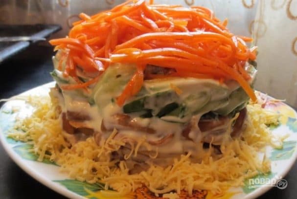 Салат из курицы с корейской морковью